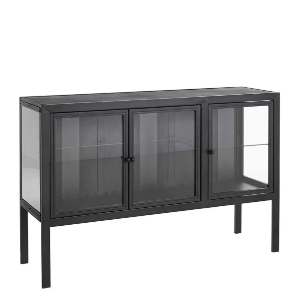 139x90x40 Türen-Kommode Vitrine Aus Glas & Metall – Ricona 4