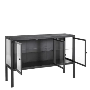 139x90x40 Türen-Kommode Vitrine Aus Glas & Metall – Ricona 16