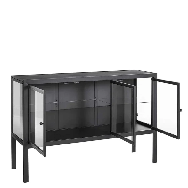 139x90x40 Türen-Kommode Vitrine Aus Glas & Metall – Ricona 6