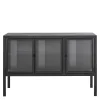 139x90x40 Türen-Kommode Vitrine Aus Glas & Metall – Ricona 22