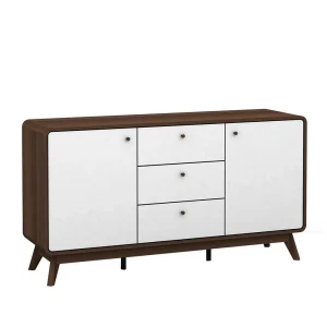 140x76x39 Design Sideboard In Weiß & Walnuss – Devkan 7