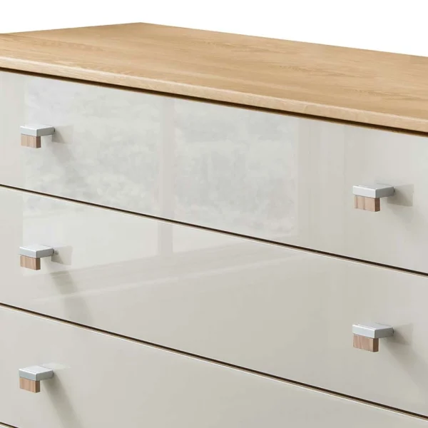 141cm Breite Kommode Mit Glas Front In Beige – Emdsiva I 3