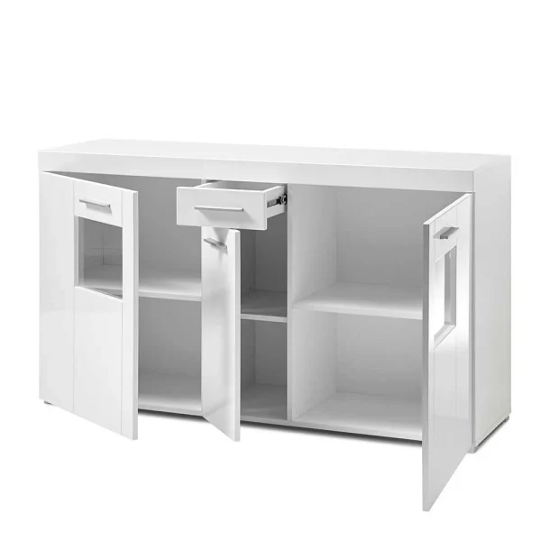 144x82x40 Cm Hochglanz Sideboard In Weiß – Timmona 5