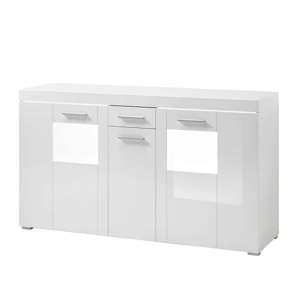 144x82x40 Cm Hochglanz Sideboard In Weiß – Timmona 1