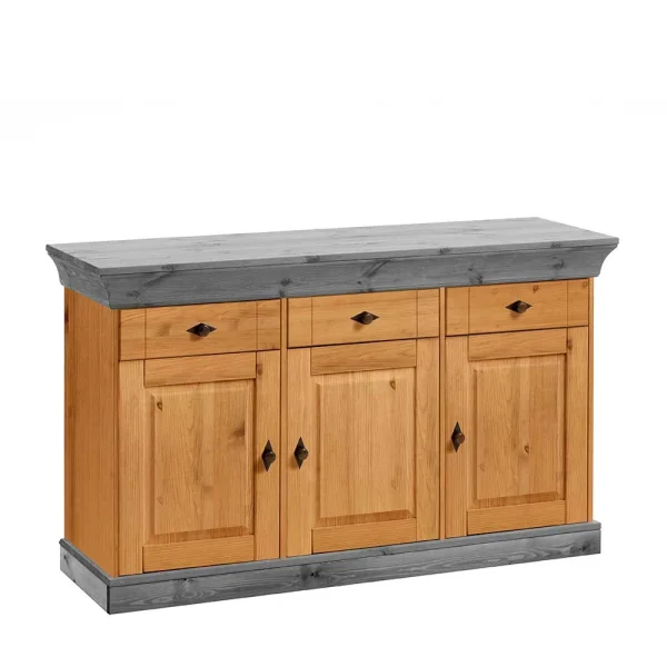 144x85x45 Landhaus Anrichte Mit Drei Schubladen – Eshelas I 1