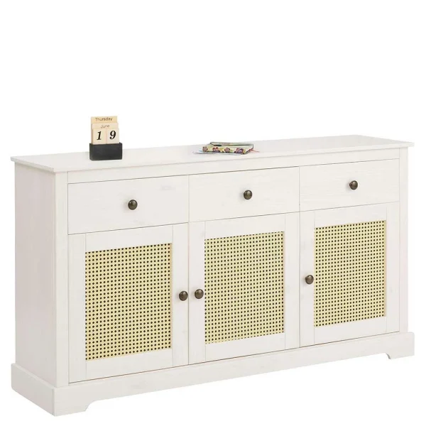 145 Cm Breite Kombi-Kommode In Weiß & Beige – Isvair 3