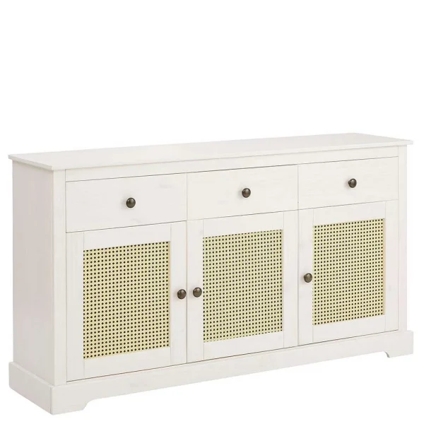 145 Cm Breite Kombi-Kommode In Weiß & Beige – Isvair 1