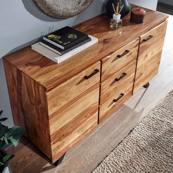 145x82x45 Massives Sideboard Aus Holz Sheesham – Placer 4