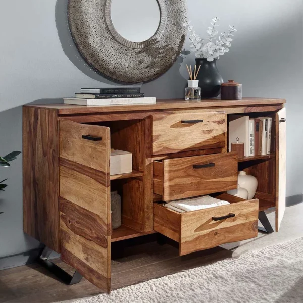 145x82x45 Massives Sideboard Aus Holz Sheesham – Placer 5