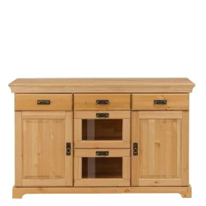 145x84x40 Kommode Aus Holz Mit Glas – Arendu 10