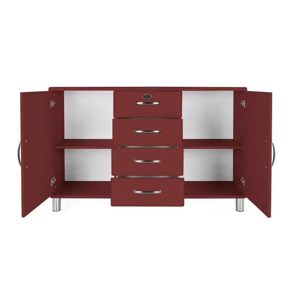 146x92x41 Sideboard In Dunkelrot – Tunes 6