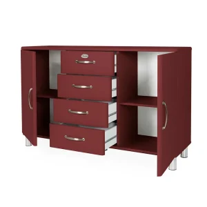 146x92x41 Sideboard In Dunkelrot – Tunes 18