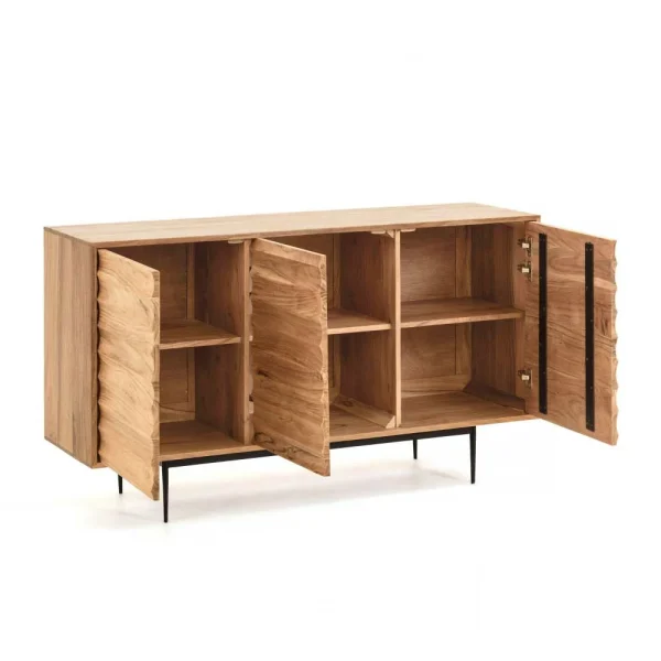 147x81x41 Türen-Sideboard Aus Massiver Akazie – Olvinas 4