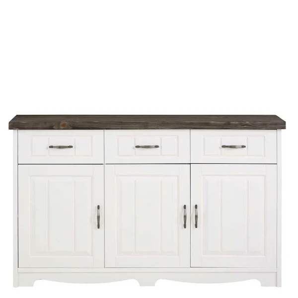 148x91x37 Sideboard In Weiß & Grau Aus Kiefer – Ayrinu 4