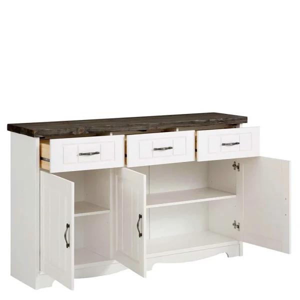 148x91x37 Sideboard In Weiß & Grau Aus Kiefer – Ayrinu 5
