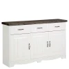 148x91x37 Sideboard In Weiß & Grau Aus Kiefer – Ayrinu 20