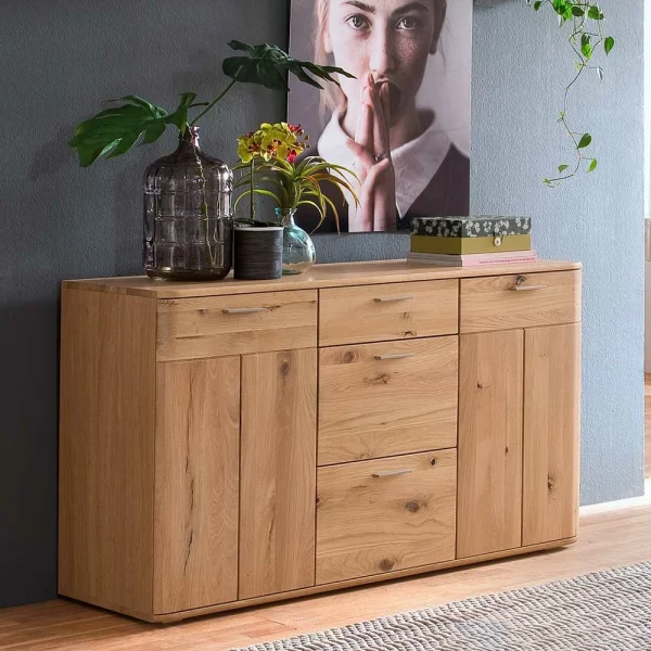150 Cm Breite Kommode Aus Balkeneiche – Mabasa 3
