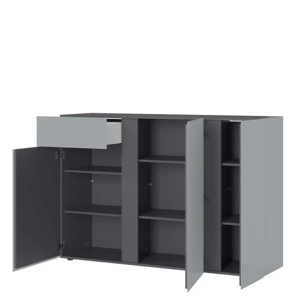 150x104x42 Kommode In Silber Grau & Dunkelgrau – Owiconta 4
