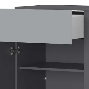 150x104x42 Kommode In Silber Grau & Dunkelgrau – Owiconta 18