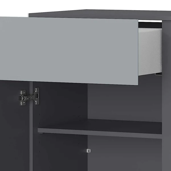 150x104x42 Kommode In Silber Grau & Dunkelgrau – Owiconta 7