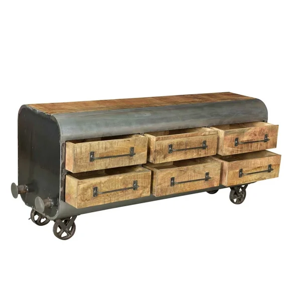 150x66x43 Design Kommode Im Zugwaggon Look – Bahiro 4