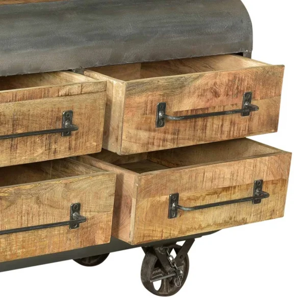 150x66x43 Design Kommode Im Zugwaggon Look – Bahiro 6