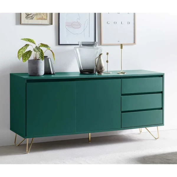 150x70x40 Sideboard In Grün & Gold – Ricriava 3
