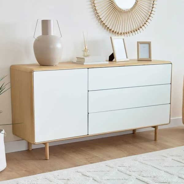 150x78x42 Kommode In Weiß & Esche – Tadahiro 4