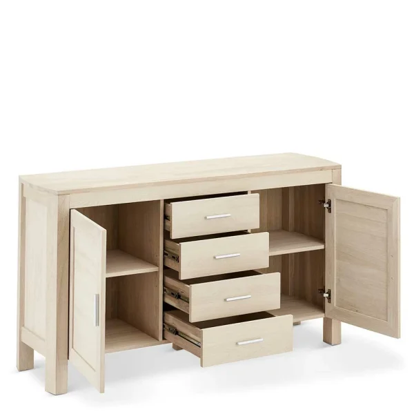 150x82x42 Kombi-Kommode In Weiß Geölt – Inviama 4