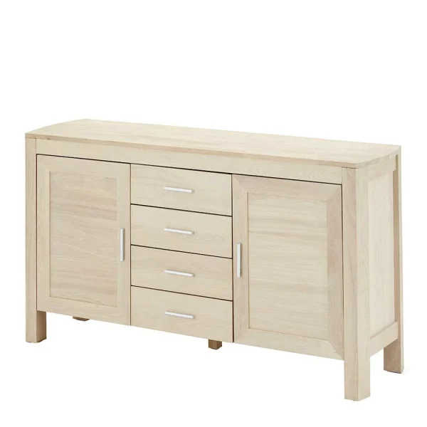 150x82x42 Kombi-Kommode In Weiß Geölt – Inviama 1
