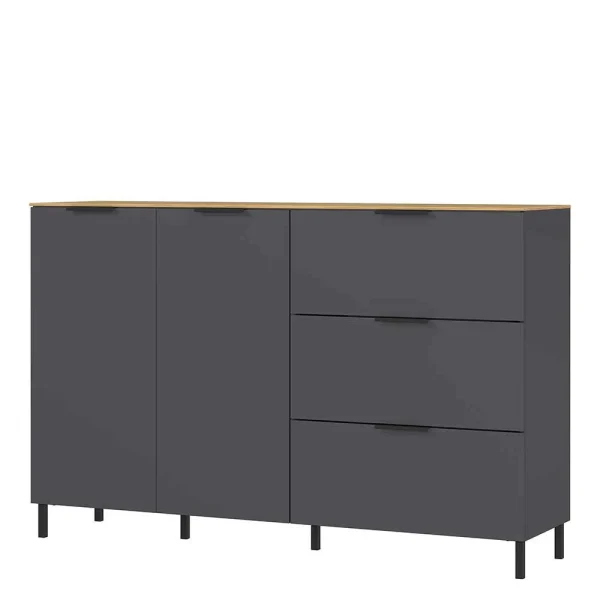 151x98x40 Hohe Kombi-Kommode In Dunkelgrau – Lurys 1