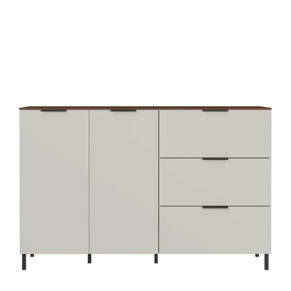 151x98x40 Kombi Kommode In Hellgrau & Nussbaum – Anlogian 4