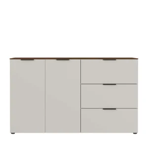 151x98x40 Kombi Kommode In Hellgrau & Nussbaum – Anlogian 14