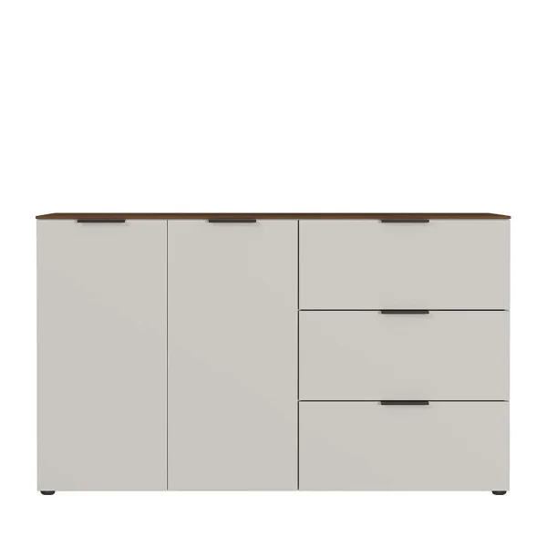 151x98x40 Kombi Kommode In Hellgrau & Nussbaum – Anlogian 5