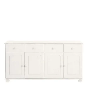 156x77x34 Kiefer Sideboard In Weiß Lasiert – Oncerta 14