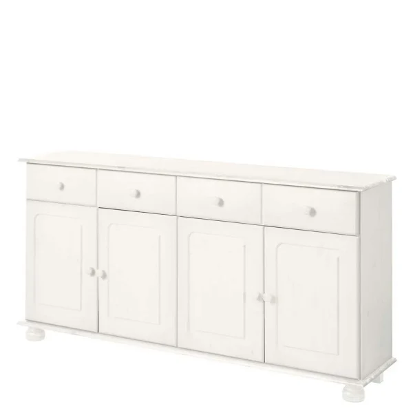 156x77x34 Kiefer Sideboard In Weiß Lasiert – Oncerta 1