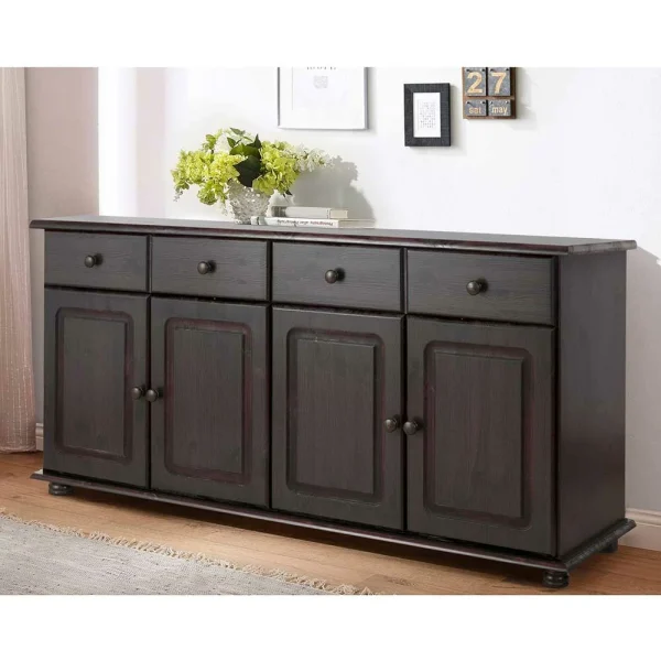 156x77x34 Landhaus-Sideboard In Dunklem Braun Wenge – Truscava 3