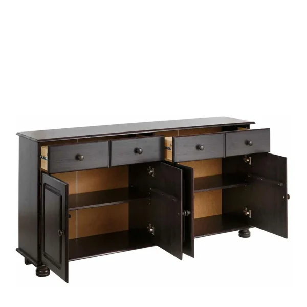 156x77x34 Landhaus-Sideboard In Dunklem Braun Wenge – Truscava 5