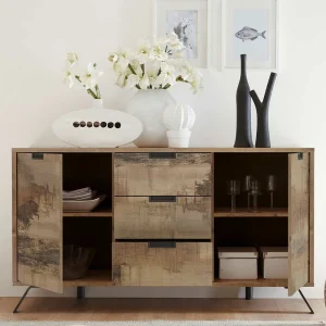 156x85x50 Kombi Kommode In Vintage Holz Optik – Shinoria 11