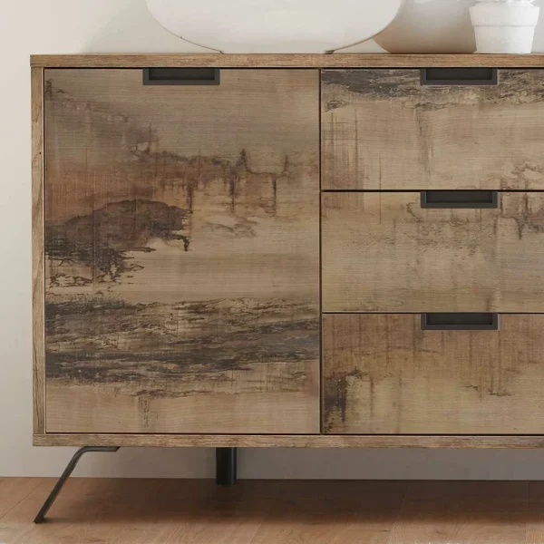 156x85x50 Kombi Kommode In Vintage Holz Optik – Shinoria 5