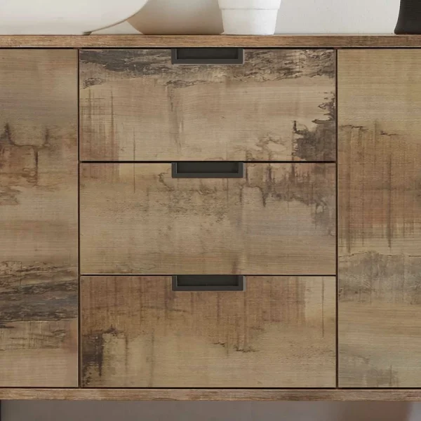156x85x50 Kombi Kommode In Vintage Holz Optik – Shinoria 6