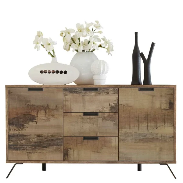 156x85x50 Kombi Kommode In Vintage Holz Optik – Shinoria 1
