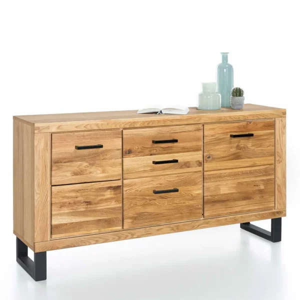 158cm Design Sideboard In Eiche Teilmassiv – Arello 3