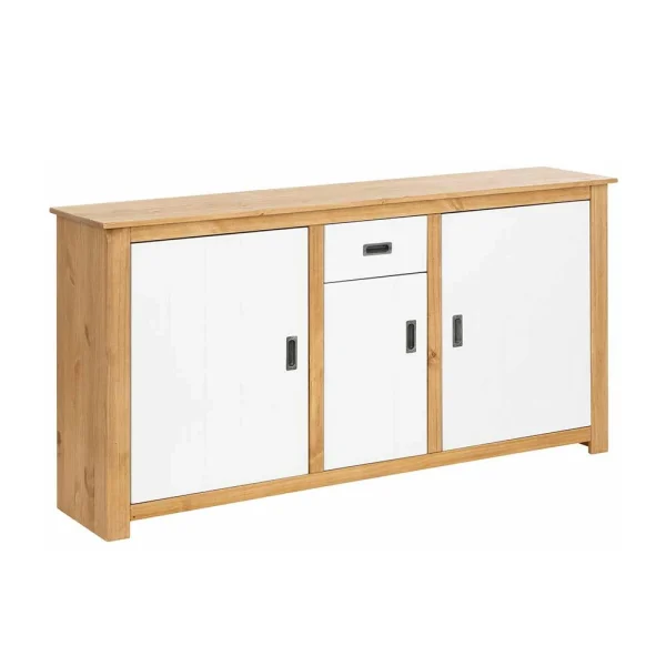 158x80x35 Holz Sideboard In Weiß & Natur – Endriesca 3