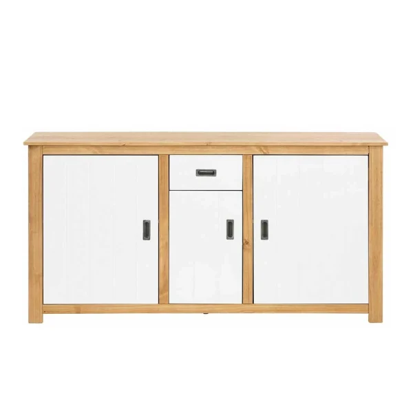 158x80x35 Holz Sideboard In Weiß & Natur – Endriesca 4