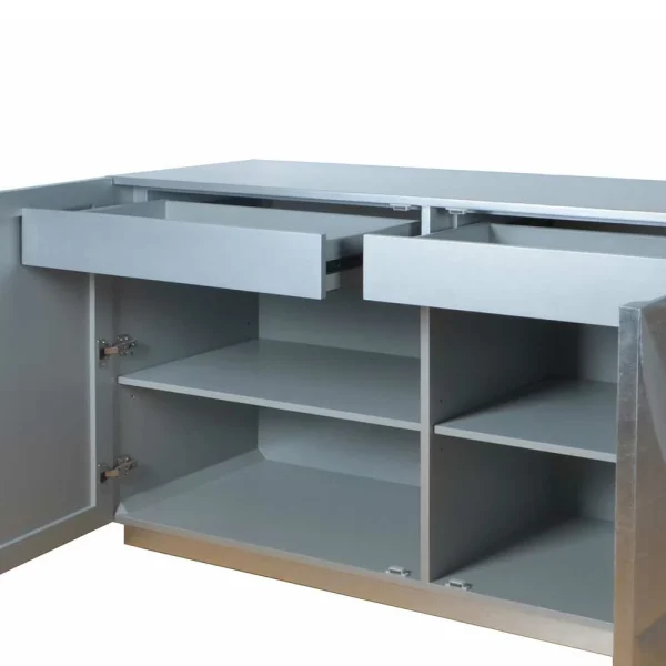 158x87x40 2-türige Kommode In Silber – Cilienda 7