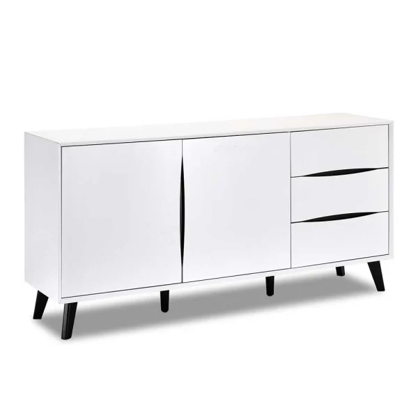 160x80x40 Sideboard In Weiß & Schwarz – Vasdov 3