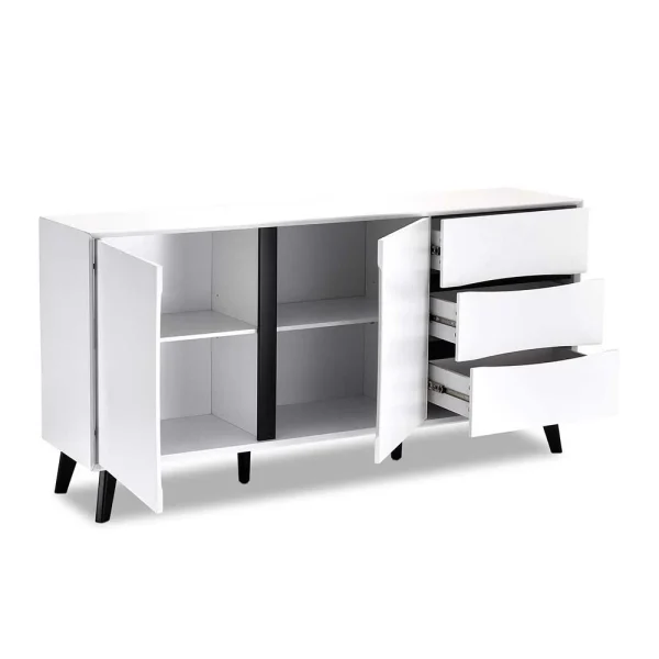 160x80x40 Sideboard In Weiß & Schwarz – Vasdov 5