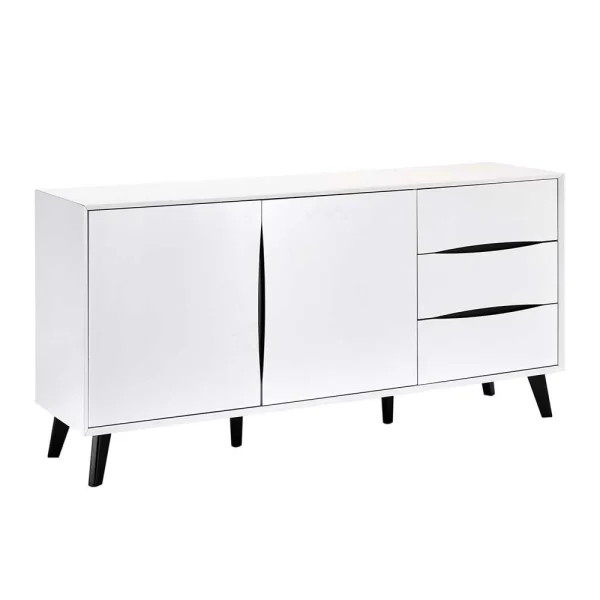 160x80x40 Sideboard In Weiß & Schwarz – Vasdov 1