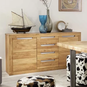 160x82x44 Massives Sideboard Aus Wildeiche Bianco – Jiango 11